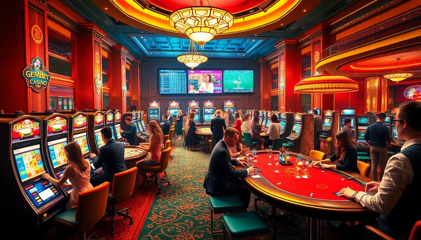 Experience the thrill of play at GemBet Online Casino with vibrant gaming activities and lively atmosphere.