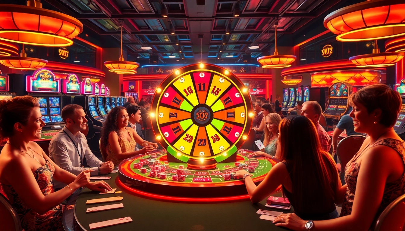 Experience the excitement of live Crazy Time at a lively casino table with players eagerly participating in the game.